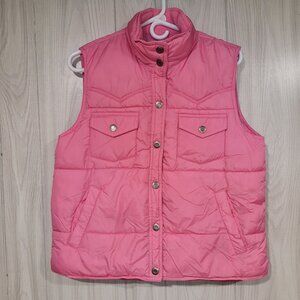 Walls Ranch Wear Puffer Vest Medium Pink Snap-Up Insulated Western